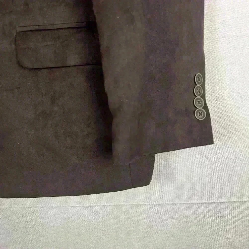 Nautica Mens Suit Jacket Blazer Brown Suede Like Polyester‎ Size 46 Regular